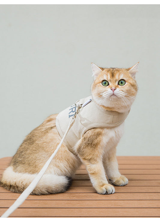 New Dog Harness And Leash Set Woven Fabric Cat And Puppy Vest Harness Leads To Small Medium-Sized Dogs Traction In Pet Clothes